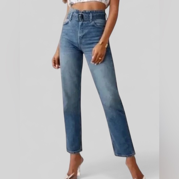 Reformation Cynthia Belted High Rise Straight Jeans size 26 NWT - Picture 5 of 13